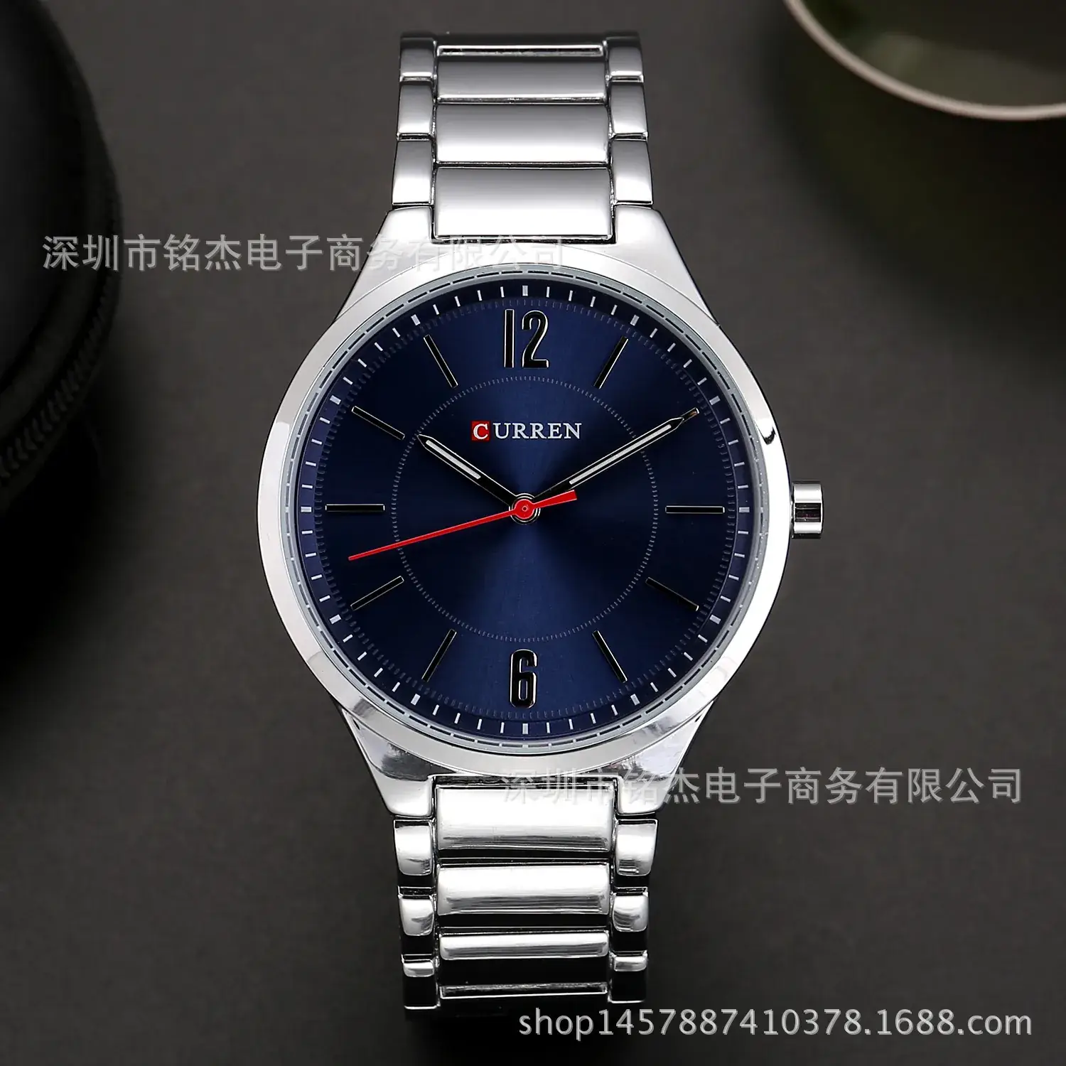 Men's Ultra-Thin Quartz Watch with Blue Dial - Image 8