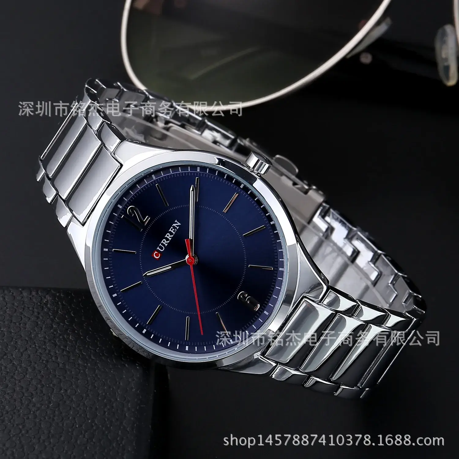 Men's Ultra-Thin Quartz Watch with Blue Dial - Image 10