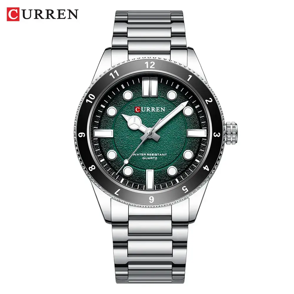 Men's Waterproof Black Steel Watch with Diamond Dial - Image 3