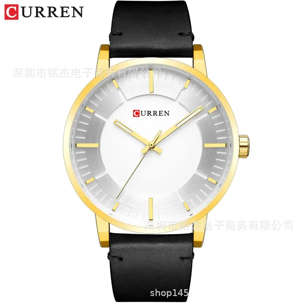 CURREN Men's Quartz Belt Watch Silver White Analog - Image 2