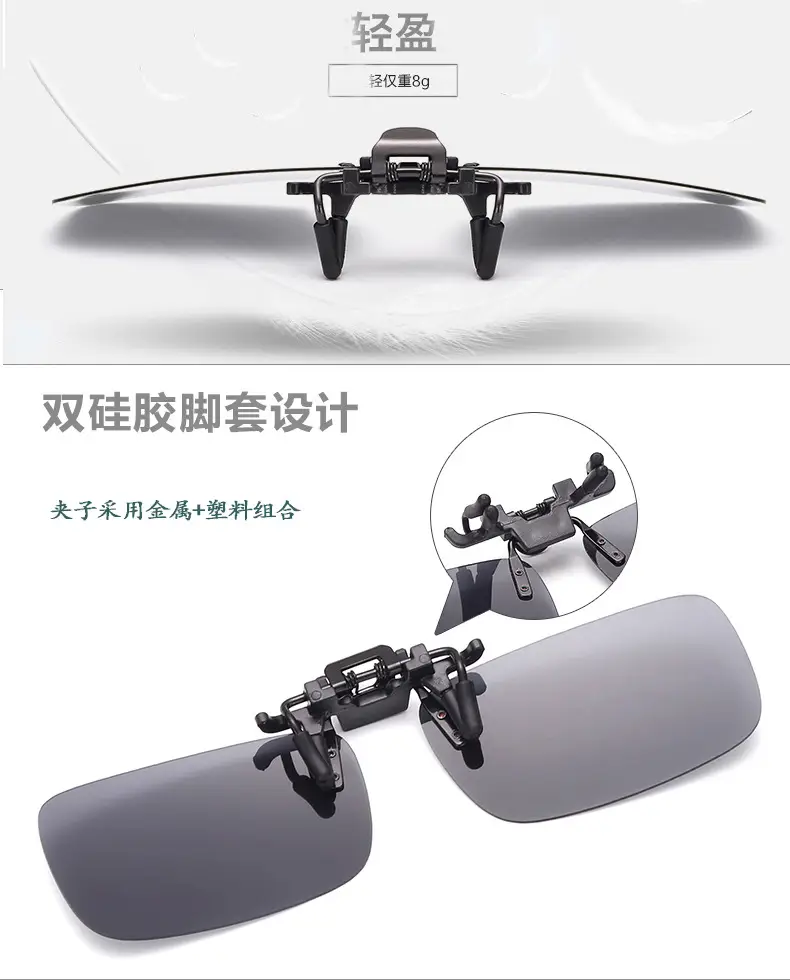 Anti-UV Flip-Up Sunglasses Clips Blue β feature 23