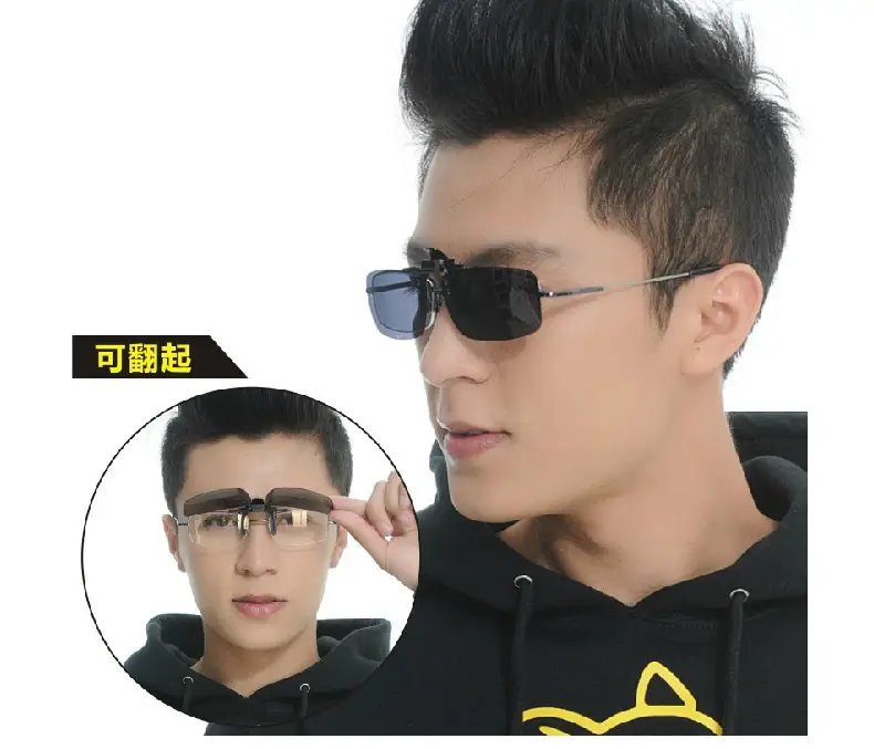 Anti-UV Flip-Up Sunglasses Clips Blue β feature 32