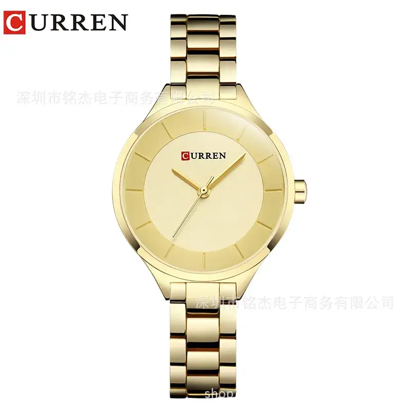 Women's Gold Quartz Watch with Clear Bracelet - Image 8