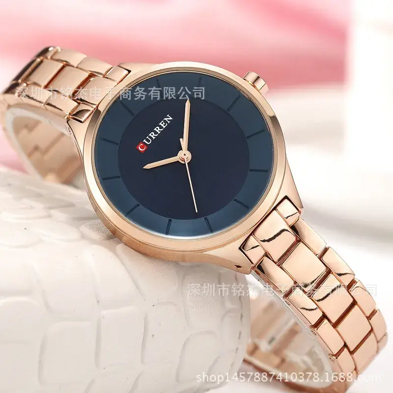 Women's Gold Quartz Watch with Clear Bracelet - Image 11