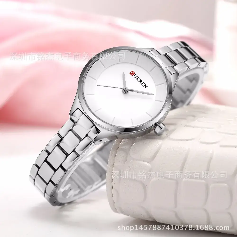 Women's Gold Quartz Watch with Clear Bracelet - Image 12