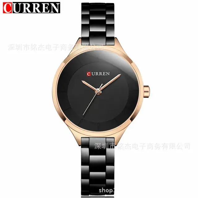 Women's Gold Quartz Watch with Clear Bracelet - Image 2
