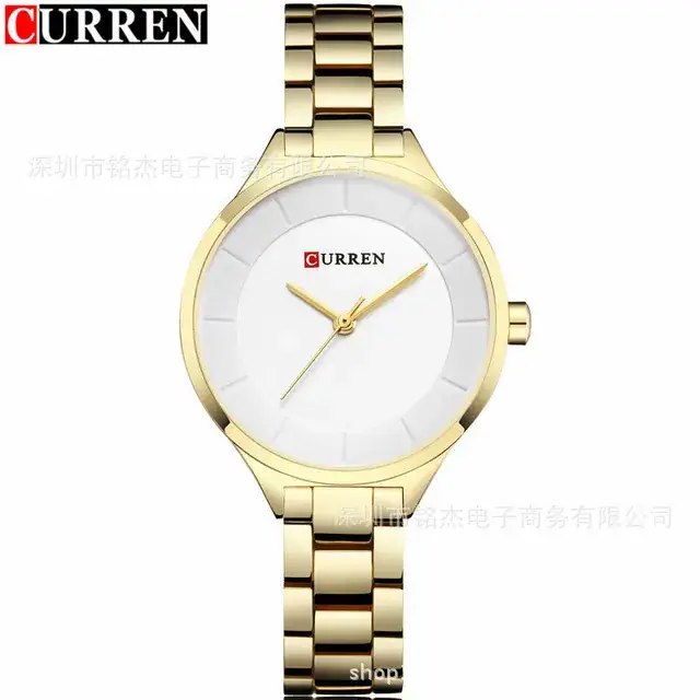 Women's Gold Quartz Watch with Clear Bracelet - Image 4