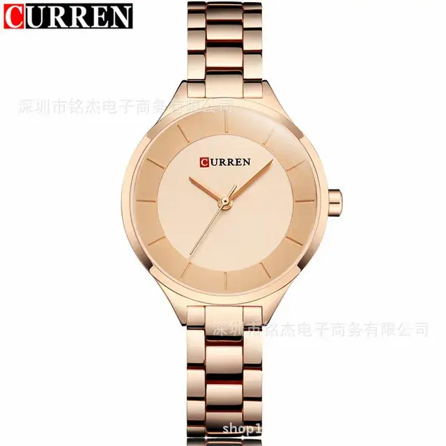 Women's Gold Quartz Watch with Clear Bracelet - Image 5