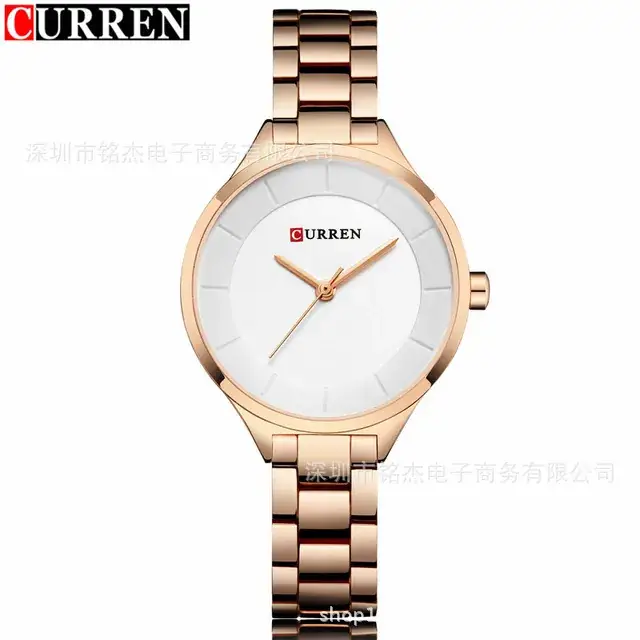 Women's Gold Quartz Watch with Clear Bracelet - Image 6