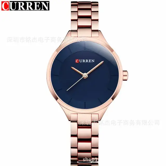 Women's Gold Quartz Watch with Clear Bracelet - Image 7
