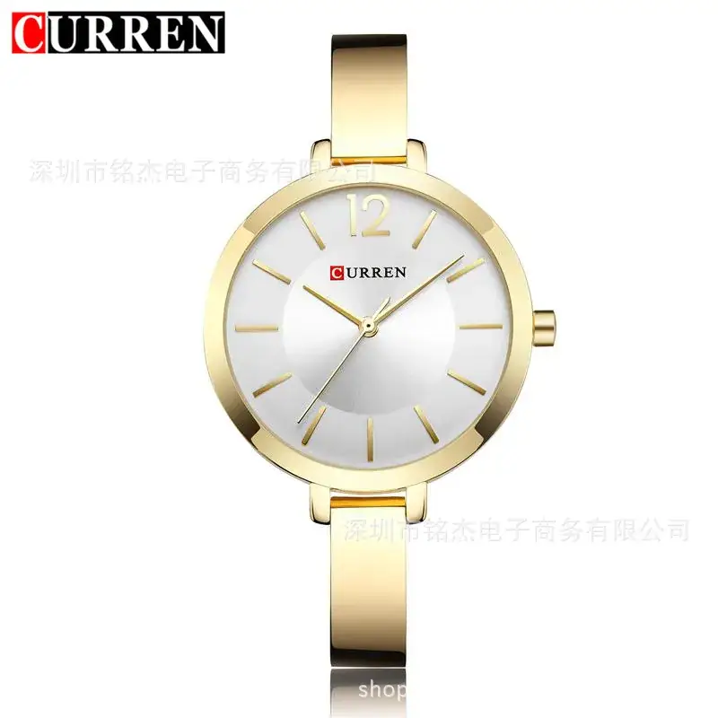 Women's Gold Quartz Watch with Steel Band - Image 6
