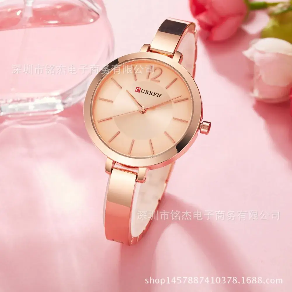 Women's Gold Quartz Watch with Steel Band - Image 7