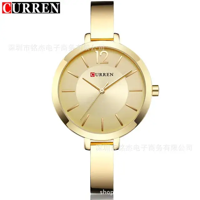 Women's Gold Quartz Watch with Steel Band - Image 2