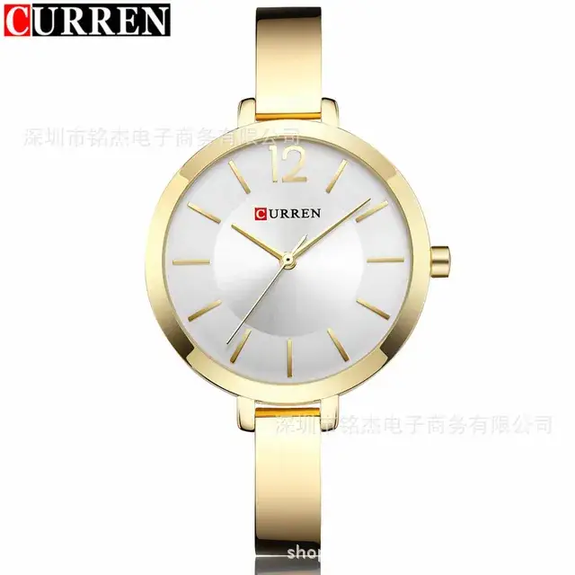 Women's Gold Quartz Watch with Steel Band - Image 3