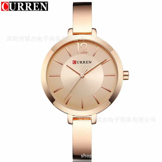 Women's Gold Quartz Watch with Steel Band - Image 4