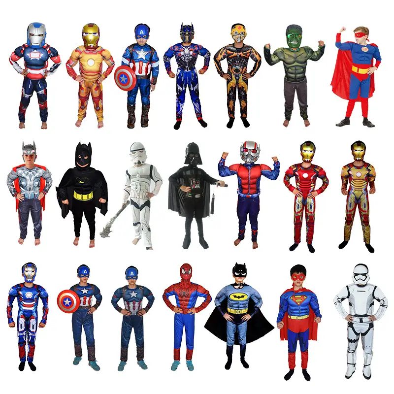 Hulk Winter Soldier Spider-Man Kids Suit Blue 110-140CM - Image 34