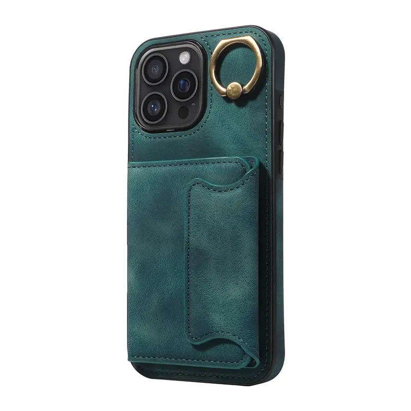 Purple Leather iPhone 17 Ring Buckle Phone Case - Image 4