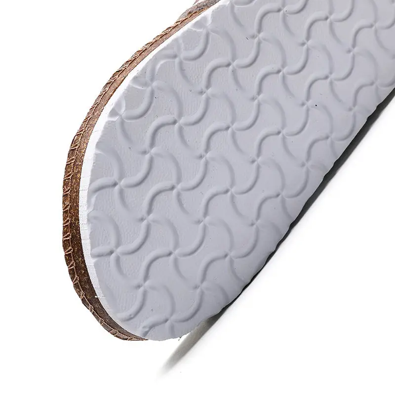 Men's Silver Floral Cork Beach Slippers White