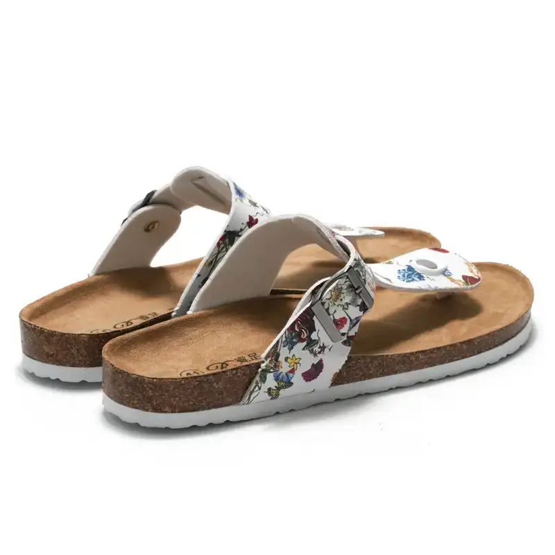 Women's Floral Cork Flip-Flops Summer Sandals