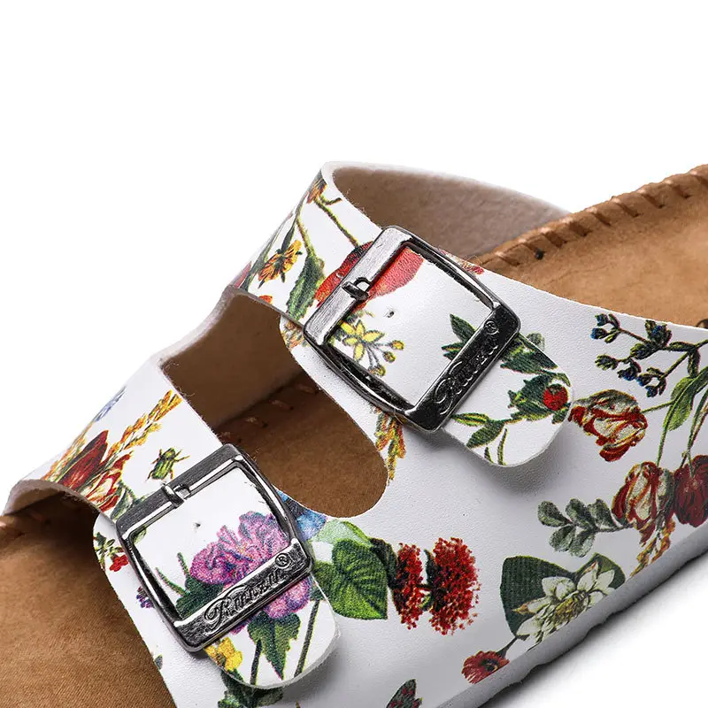 Women's Silver Clip-Legged Cork Sandals Summer