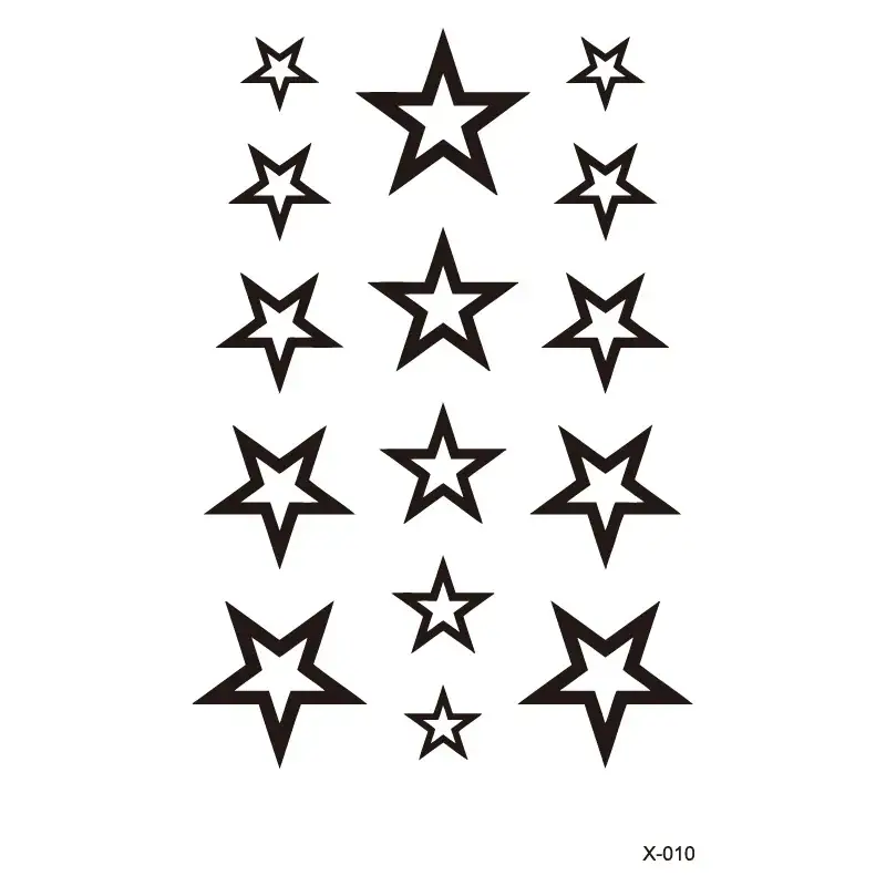 Small Star Tattoo Stickers Black 100pcs Wholesale Korea - Image 10
