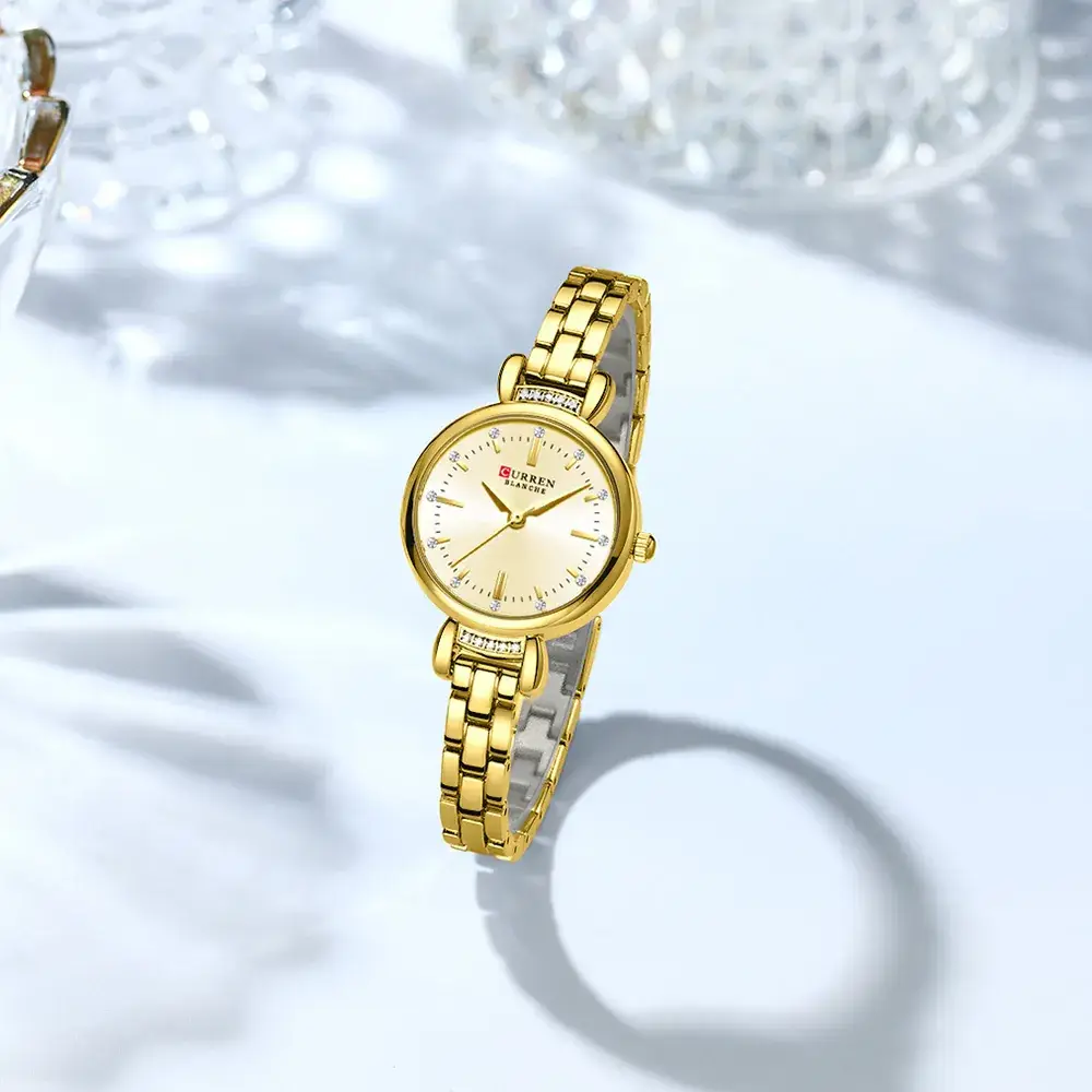 Curren Women's Gold Quartz Watch with Diamond Dial - Image 7