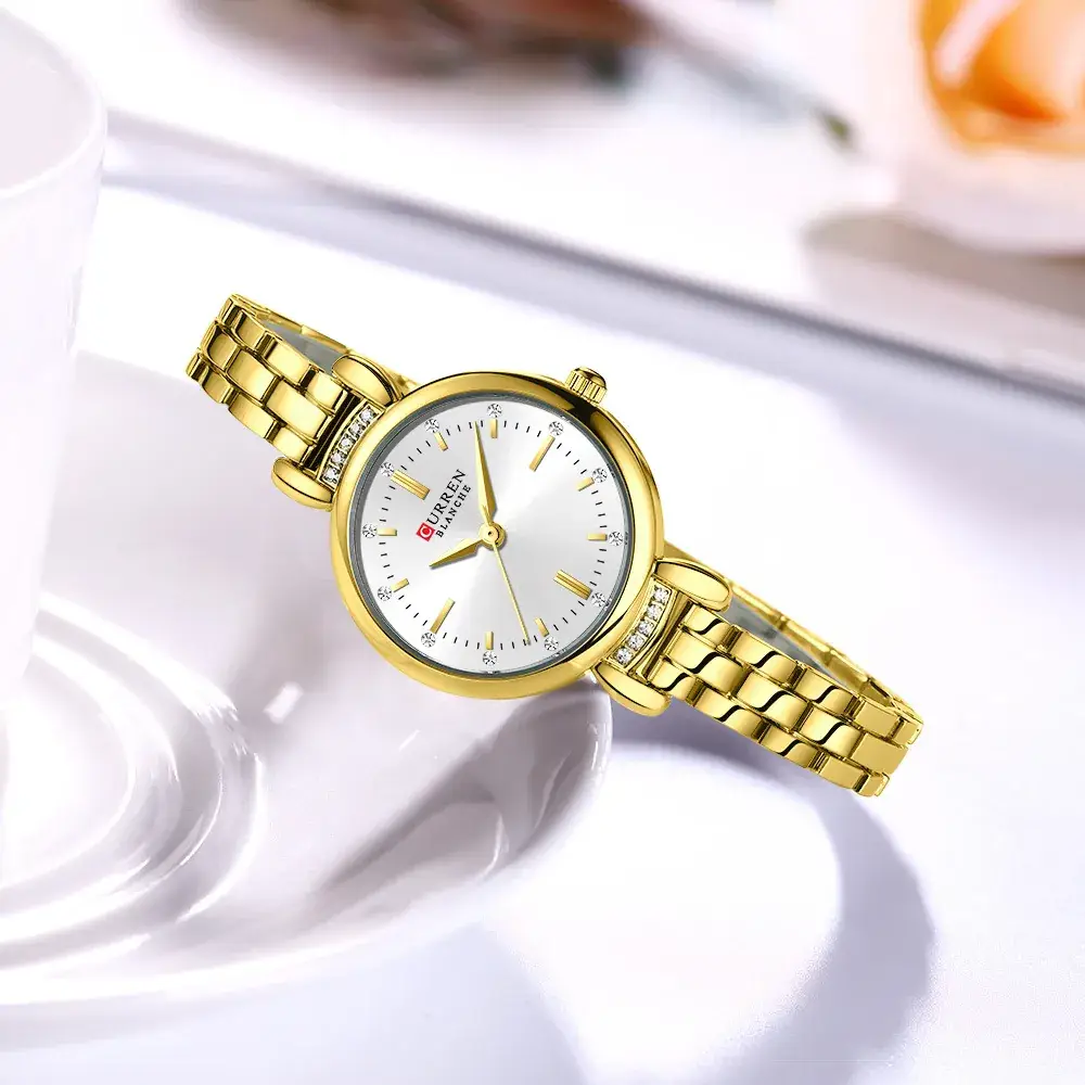 Curren Women's Gold Quartz Watch with Diamond Dial - Image 9