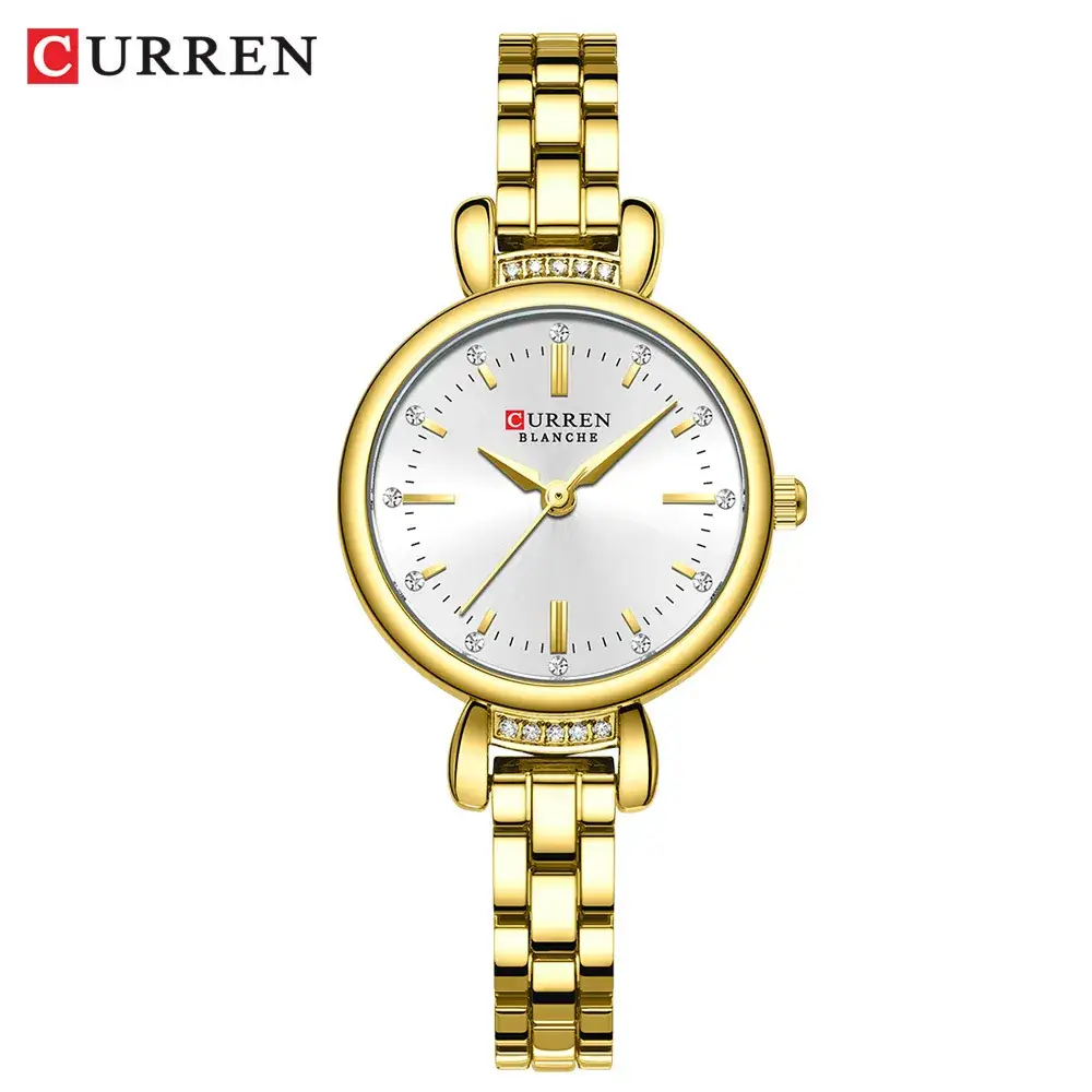 Curren Women's Gold Quartz Watch with Diamond Dial - Image 4