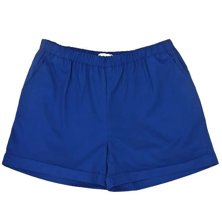 Red Elastic Waist Shorts Plus Size Cotton - Image 21