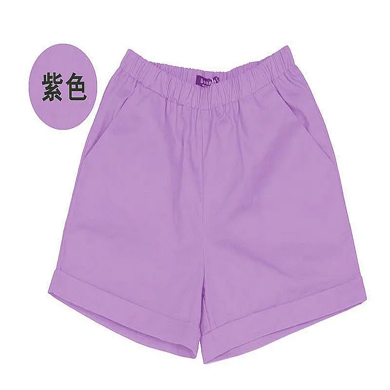 Red Elastic Waist Shorts Plus Size Cotton - Image 5