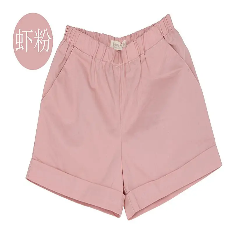Red Elastic Waist Shorts Plus Size Cotton - Image 8