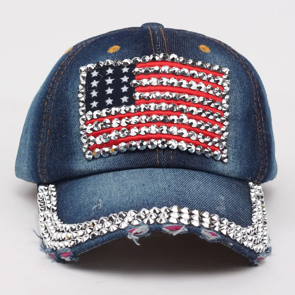 American Flag Diamond Cap Spring Summer Sun Hat - Image 6