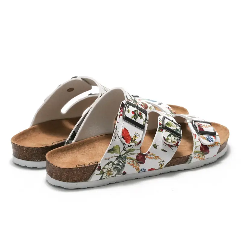 Women's Floral Clip Sandals Cork Sole Summer Flip Flops