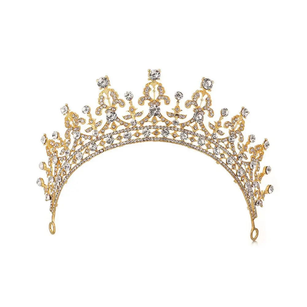 European & American Retro Gold Crystal Bridal Crown Hair Accessory - Image 6