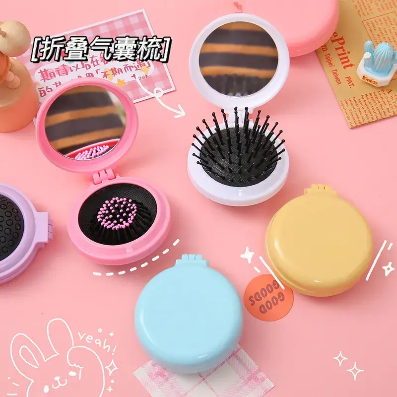 Portable Hair Massager Comb with Mirror, Candy Color