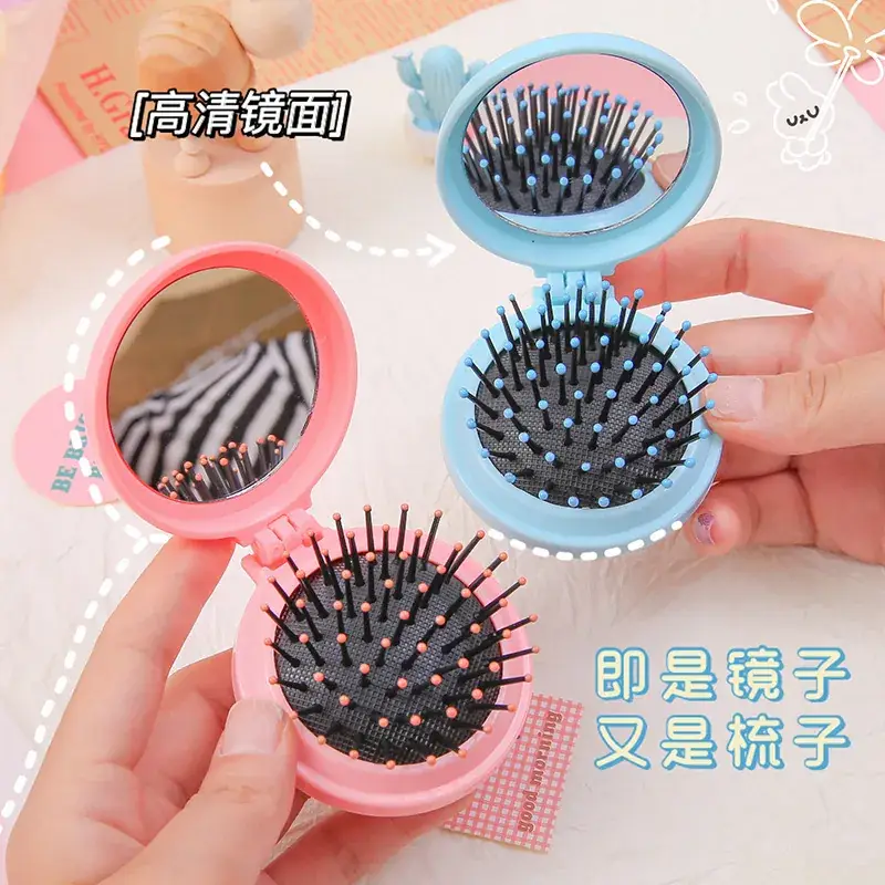 Portable Hair Massager Comb with Mirror, Candy Color