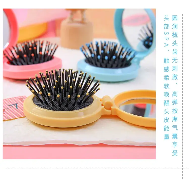 Portable Hair Massager Comb with Mirror, Candy Color — feature 25