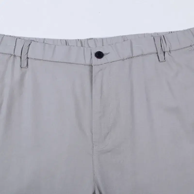 Men's Grey Slim Fit Stretch Trousers Large - Image 5
