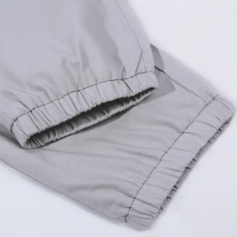 Men's Grey Slim Fit Stretch Trousers Large - Image 6