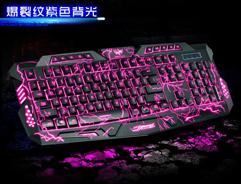 Manufacturers supply city square round M200 explosive crack game keyboard cl lol wired backlit keyboard luminous keyboard — feature 13