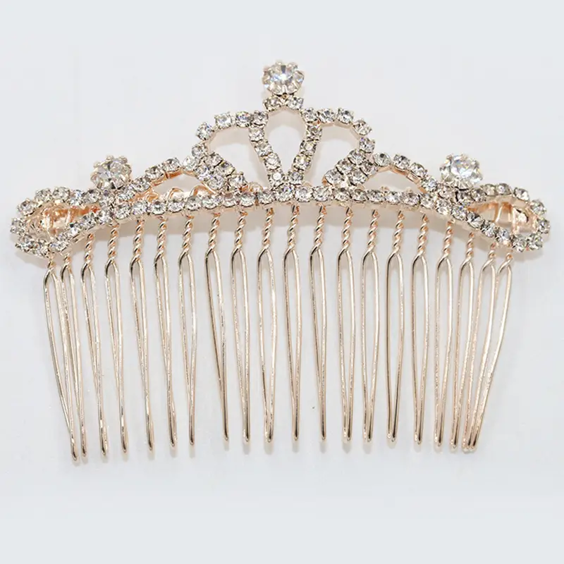 Full Rhinestone Bow Crown Hair Comb for Women - Image 7