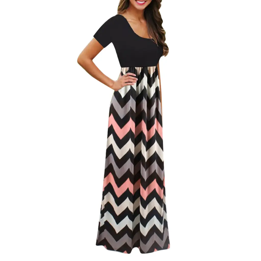 2022 Printed Floral Long Skirt Dress Black