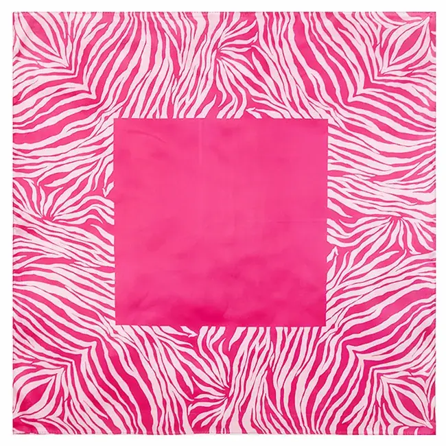 Mai Tong Silk Scarf 60cm Leopard Print Black Center