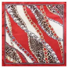 Mai Tong Silk Scarf 60cm Leopard Print Black Center — feature 16