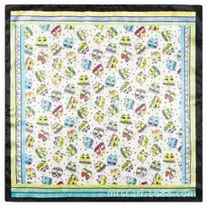 Mai Tong Silk Scarf 60cm Leopard Print Black Center — feature 24