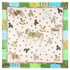 Mai Tong Silk Scarf 60cm Leopard Print Black Center — feature 26
