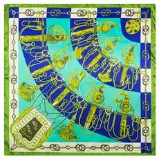 Mai Tong Silk Scarf 60cm Leopard Print Black Center — feature 28