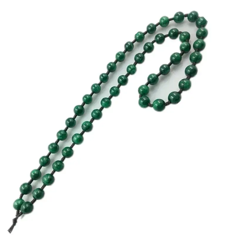 Natural Jadeite Green Beads Necklace Pendant Lanyard - Image 4