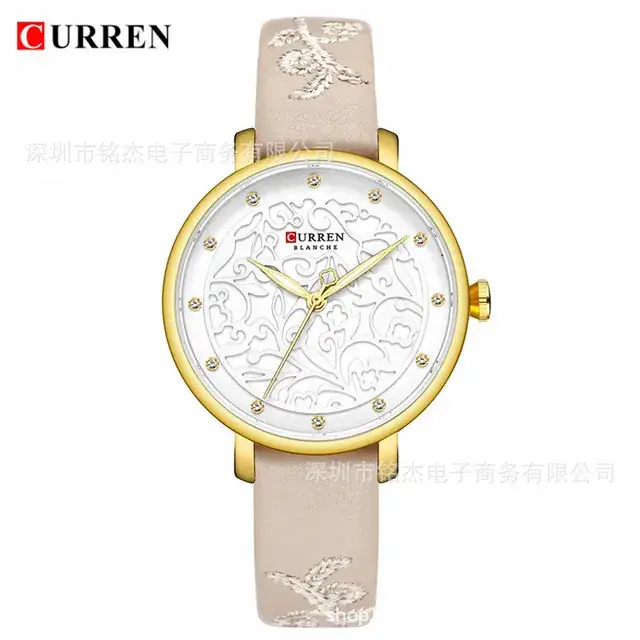 CURREN Women's Pink Butterfly Belt Watch with Quartz - Image 2