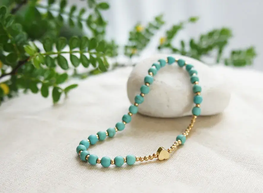 Korean Style Lapis Bracelet Gold K Turquoise White - Image 7